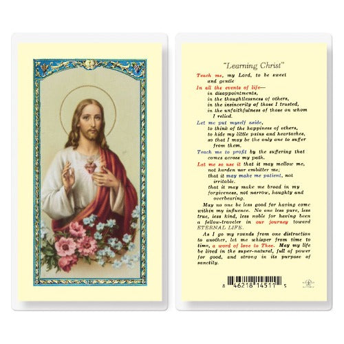 LEARNING CHRIST HOLY CARD