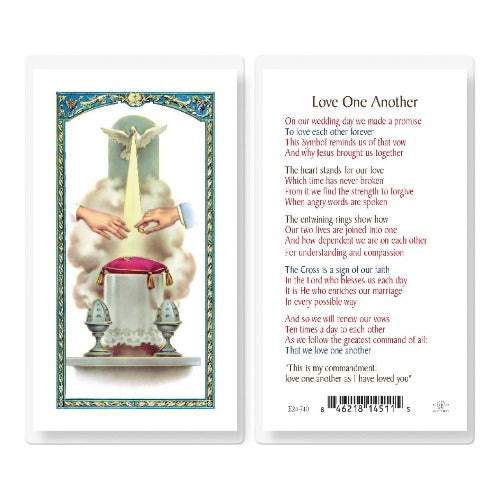 LOVE ONE ANOTHER MARRIAGE PRAYER HOLY CARD