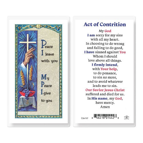 ACT OF CONTRITION HOLY CARD