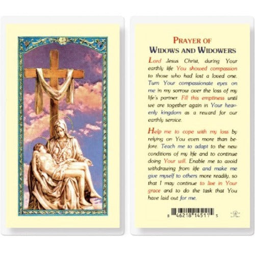 PRAYER FOR WIDOWS & WIDOWERS HOLY CARD