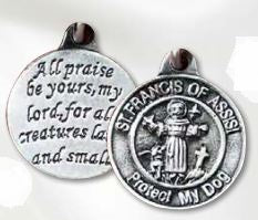 PET MEDAL - PROTECT MY DOG - ST FRANCIS & PRAYER