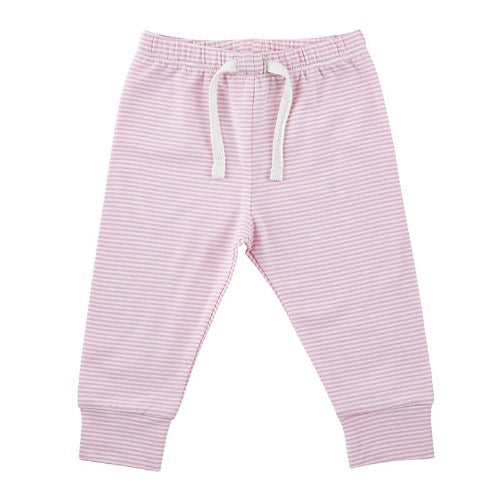 BABY PANTS - PINK STRIPED - 0-6 M