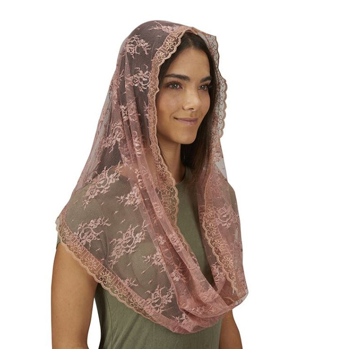 CHAPEL VEIL - ROSE LACE - INFINITY