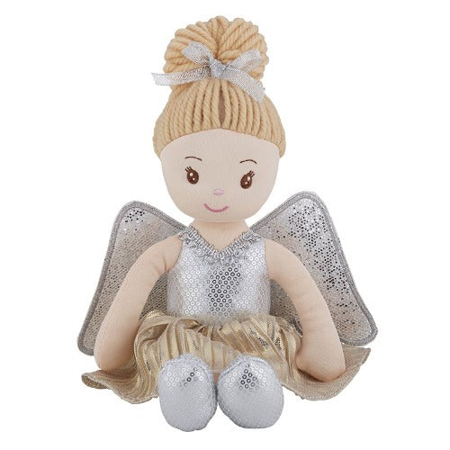 Plush Angel Doll in Silver Dress