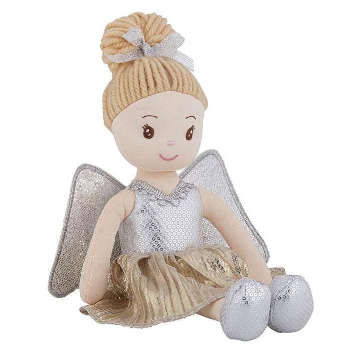 Plush Angel Doll in Silver Dress