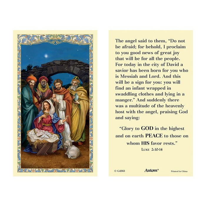 Let Us Adore Him Paper Holy Card