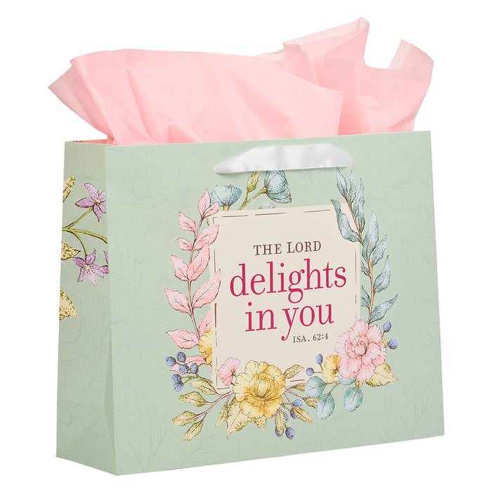 Gift Bag (L) The Lord Delights in You 12.5" X 10"