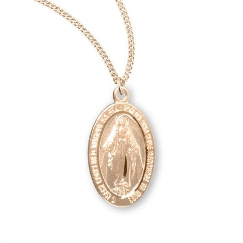 MIRACULOUS MEDAL - 16K GOLD OVER STERLING - 18" CHAIN