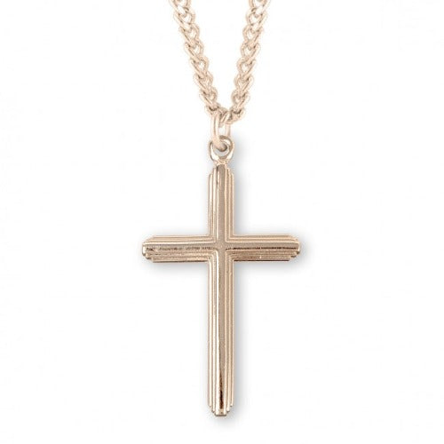 CROSS - 1.7" 16K GOLD OVER STERLING INLAY - 24" CHAIN