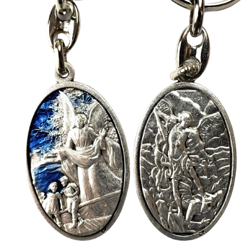 KEY RING - 1.5" - ST MICHAEL & GUARDIAN ANGEL