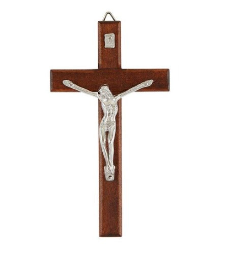 WALL CRUCIFIX - 6" BROWN WOOD