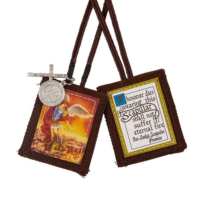 SCAPULAR - ST MICHAEL WITH MEDALS - CLOTH