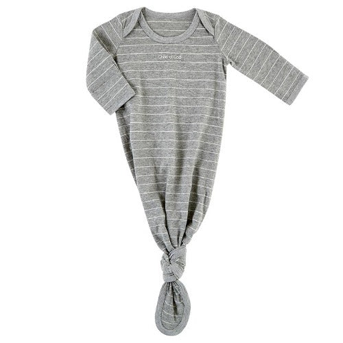 BABY GOWN- CHILD OF GOD - GRAY STRIPED 0-6 M