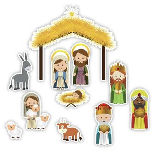 NATIVITY STICKER SET - JUMBO SIZE - 11 STICKERS