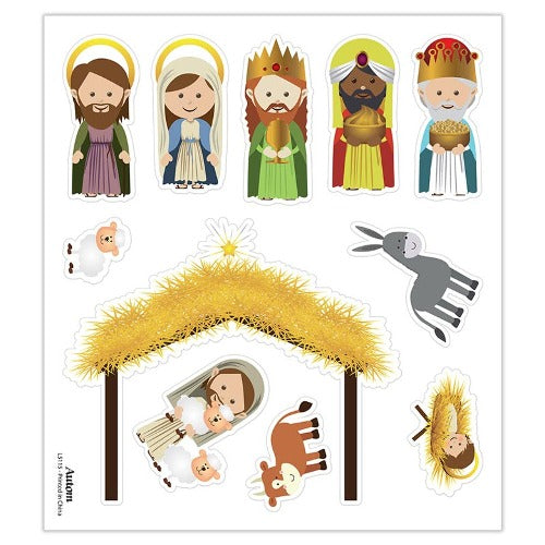 NATIVITY STICKER SET - JUMBO SIZE - 11 STICKERS