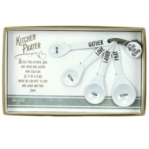 MEASURING SPOONS - KITCHEN PRAYER  - 4 PIECES