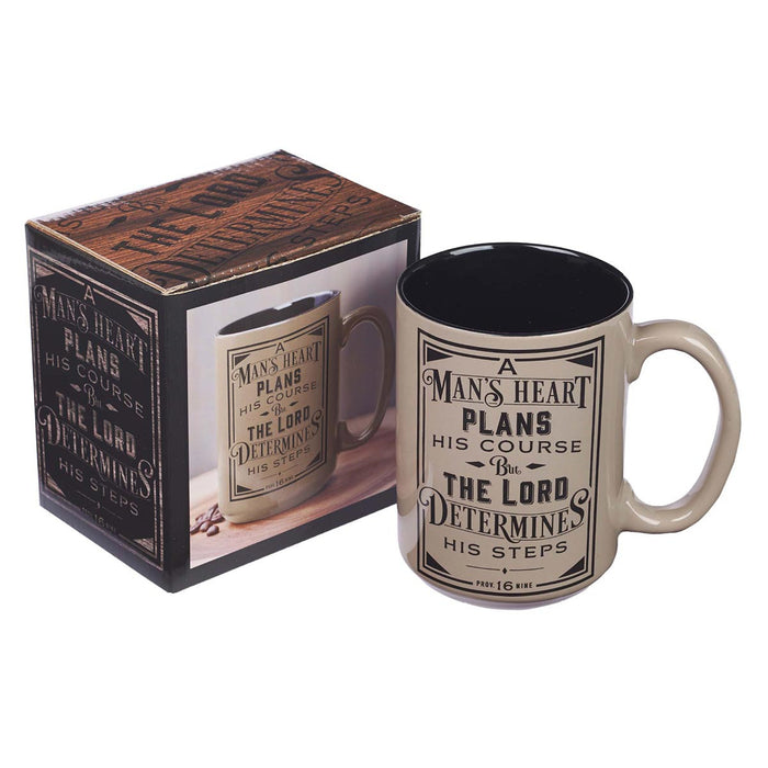 Coffee Mug A Man's Heart in Brown 14oz