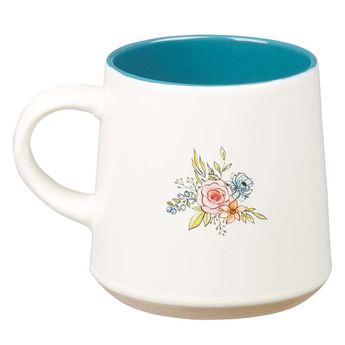 Coffee Mug  Grandma and Floral Wreath Clay Dipped Base