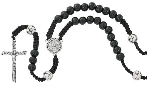 ROSARY - SOCCER ST. SEBASTIAN - BLACK CORDED