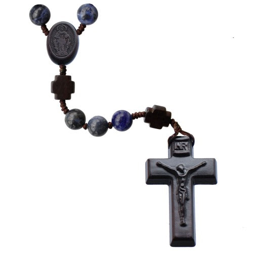 ROSARY - SODALITE & JUJUBE WOOD - 8MM