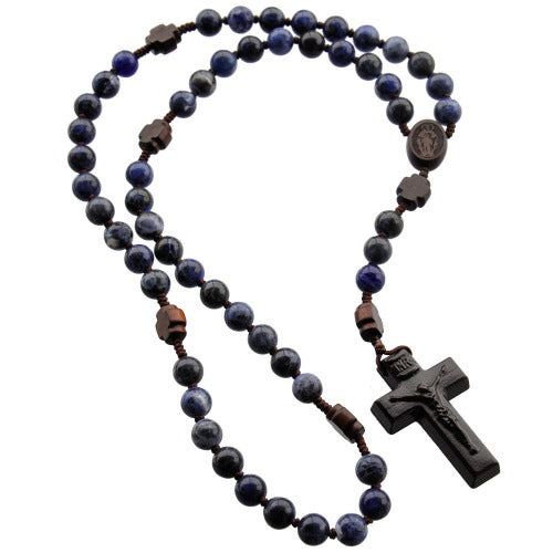 ROSARY - SODALITE & JUJUBE WOOD - 8MM