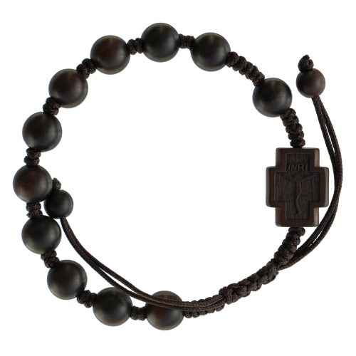 ROSARY BRACELET - 8MM JUJUBE WOOD - ADJUSTABLE