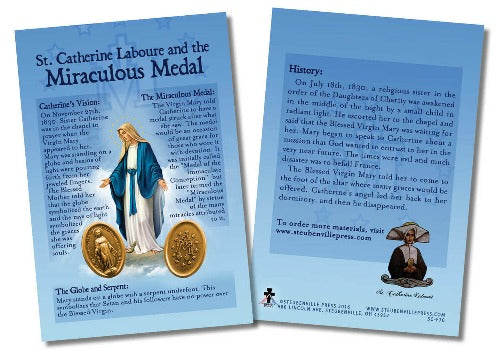 ST CATHERINE LABOURE & MIRACULOUS MEDAL EXPLAINED CARD