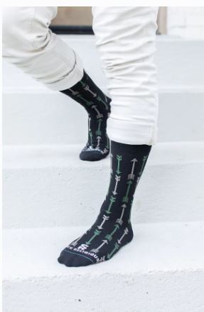 ST SEBASTIAN BLACK WITH ARROWS ADULT SOCKS