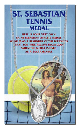 St Sebastian Women's Tennis Medal 18" Chain