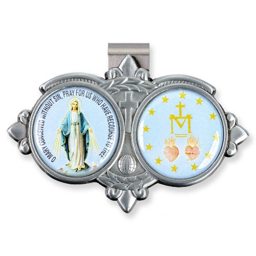 VISOR CLIP - MIRACULOUS MEDAL - COLOR RESIN